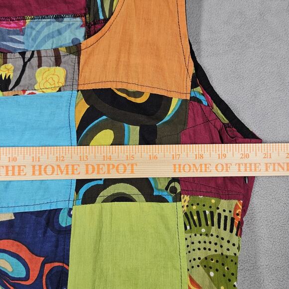 Rising International Patchwork Dress Size XXL Sun Dress Boho Hippie Artsy Cotton - Picture 13 of 14